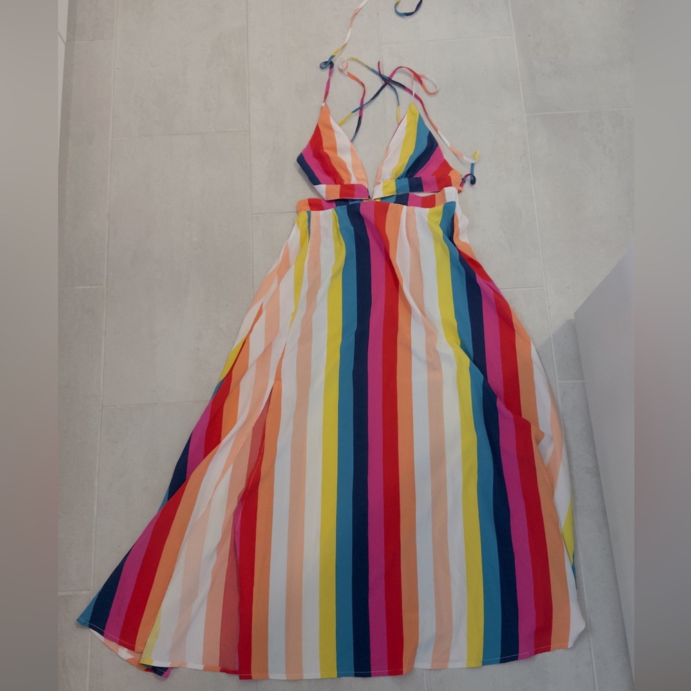 Colorful Striped Party Dress